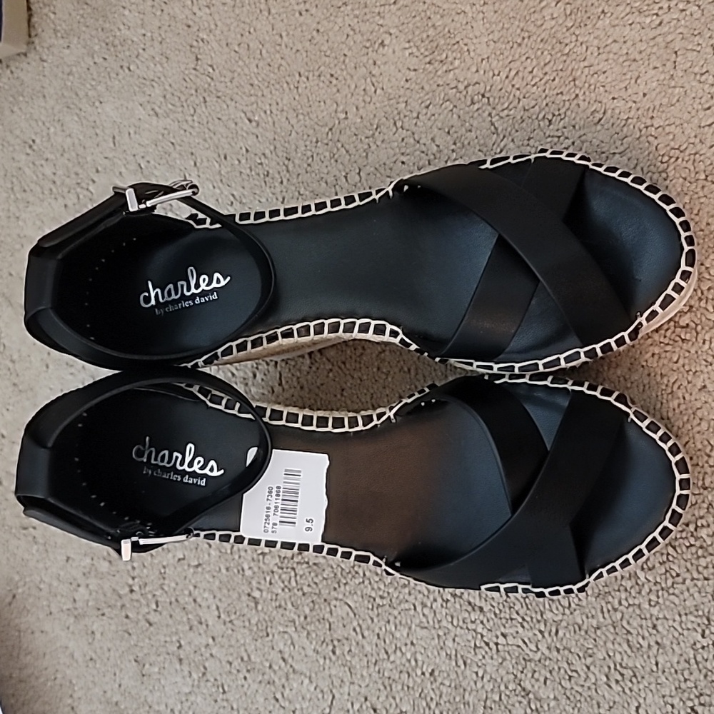 Charles by Charles David Black Ankle-Strap Sandals